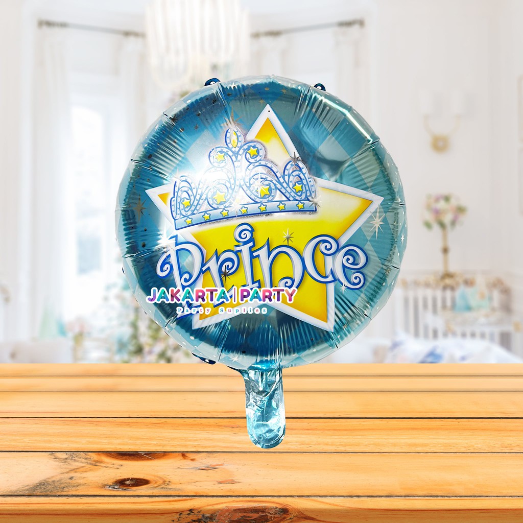 Balon Foil Bulat Prince Biru / Balon Foil Bulat / Balon Foil Bulat