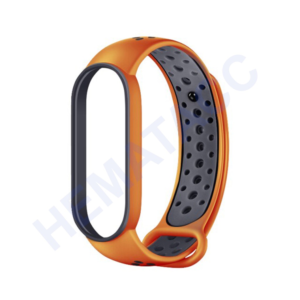 Sporty Strap Mi Band 5 / Mi Band 6 / Tali Jam Sport Xiaomi Mi Band-Orange Abu