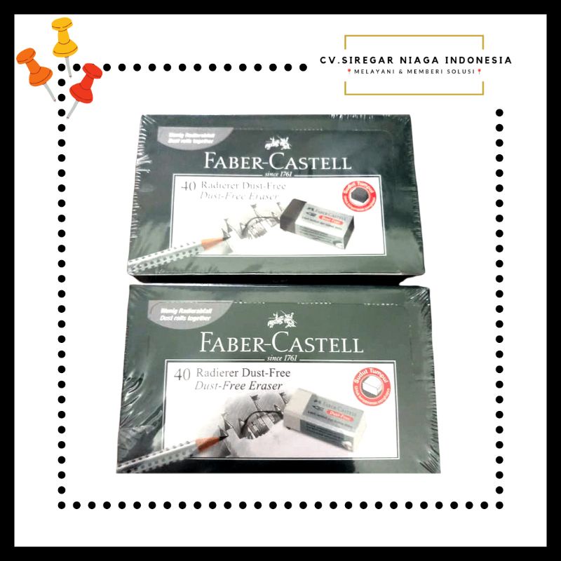 

(1 Pcs) Penghapus / Eraser Faber Castell B40 Kecil Dust Free Original Hitam ORI Murah Berkualitas