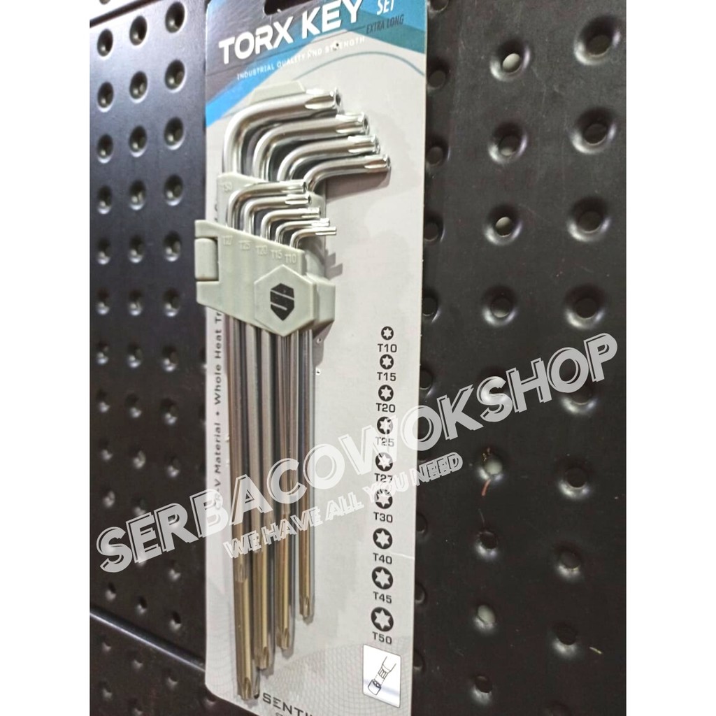 Sentinel Kunci L Bintang Lubang Torx Key Set Chrome 9 Pcs Extra Long Termurah Berkualitas