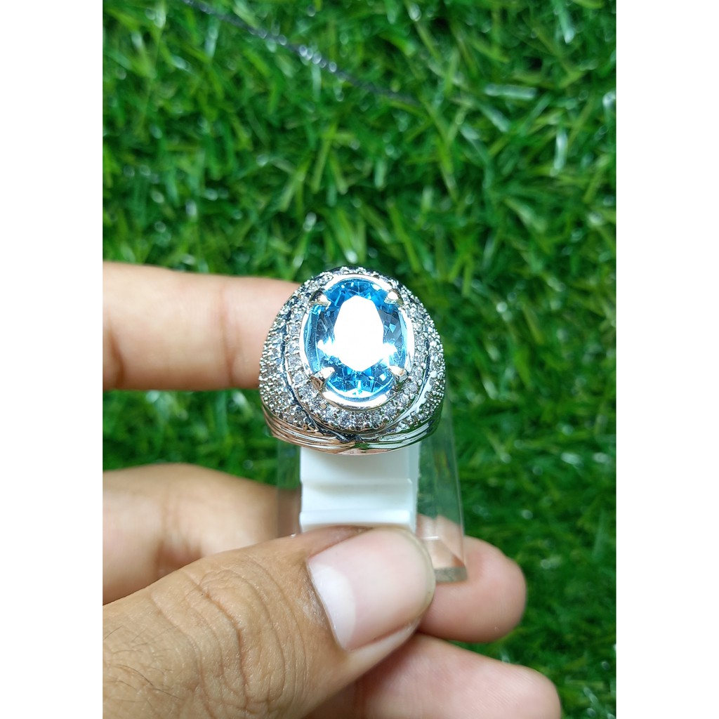 BATU CINCIN PERMATA BLUE TOPAS ASLI