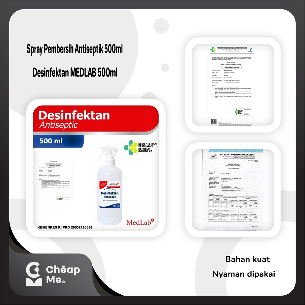 Desinfektan Disinfectant MEDLAB 500ml Anti Virus TERDAFTAR KEMENKES RI