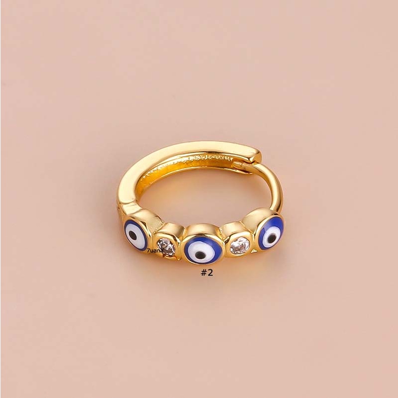 1pc Anting Tindik Tulang Rawan Telinga Bentuk Mata Bulat 12mm