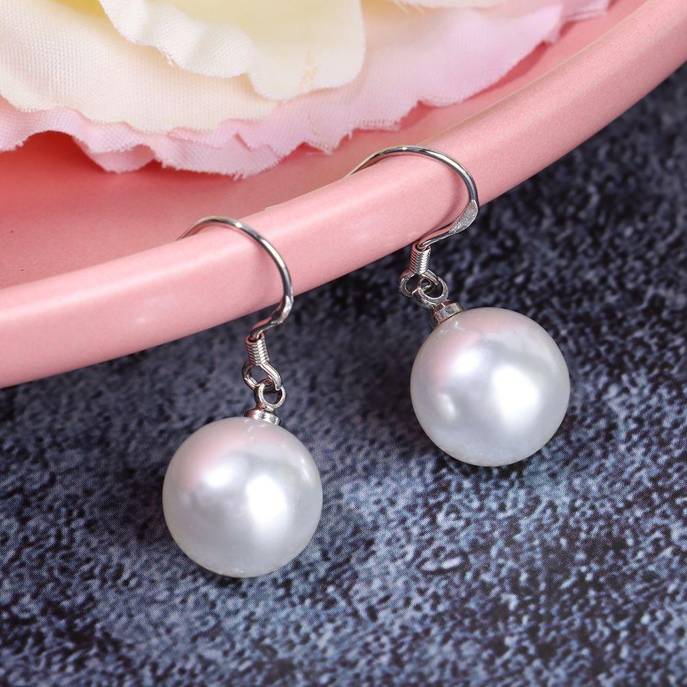 Lily Pearl Menjuntai Anting Wanita Dress Gaya Korea Ladies Kristal Zircon