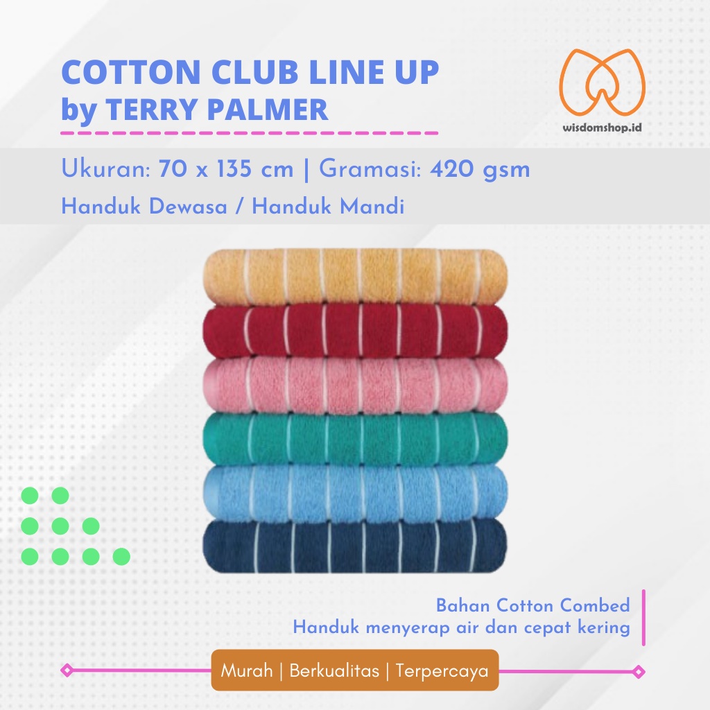 [WS] Handuk Mandi Cotton Club Line Up by Terry Palmer 70x135 cm