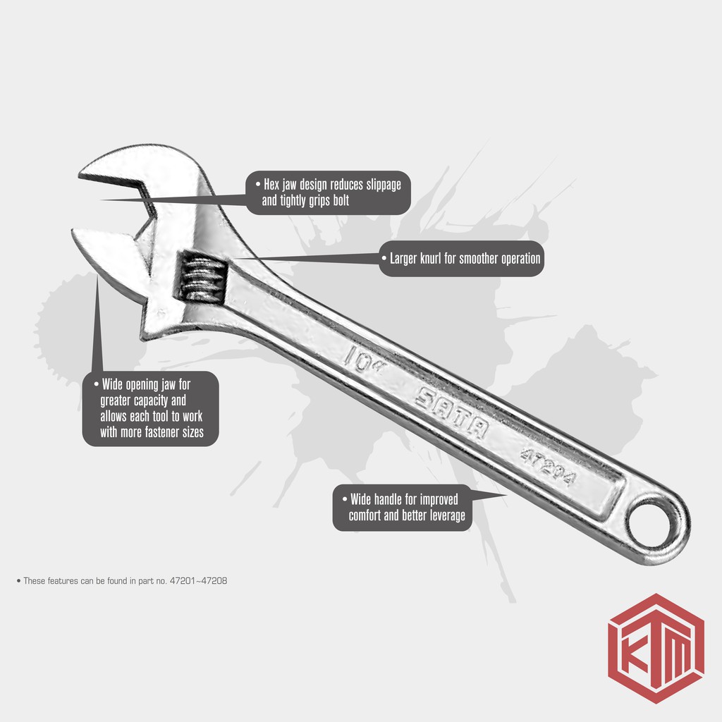 47204 Kunci Inggris 10 Inch Adjustable Wrench