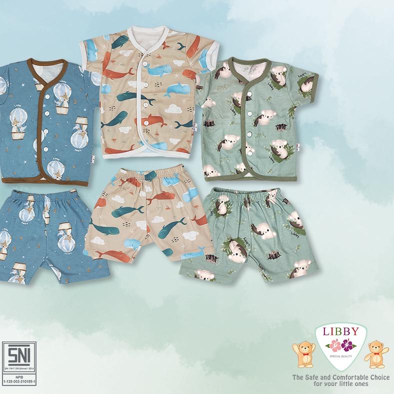 Libby Setelan Pendek / Setelan Libby 1 Pasang S,M,L,2L,XL,XXL / Libby Baby / Baju Bayi Libby