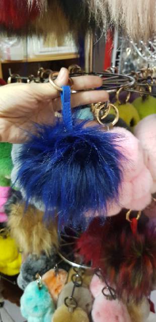 Faux furball 15cm bag charm