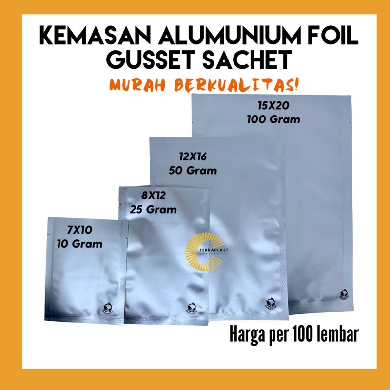KANTONG KEMASAN SAMBAL SACHET FULL ALUMUNIUM FOIL GUSSET