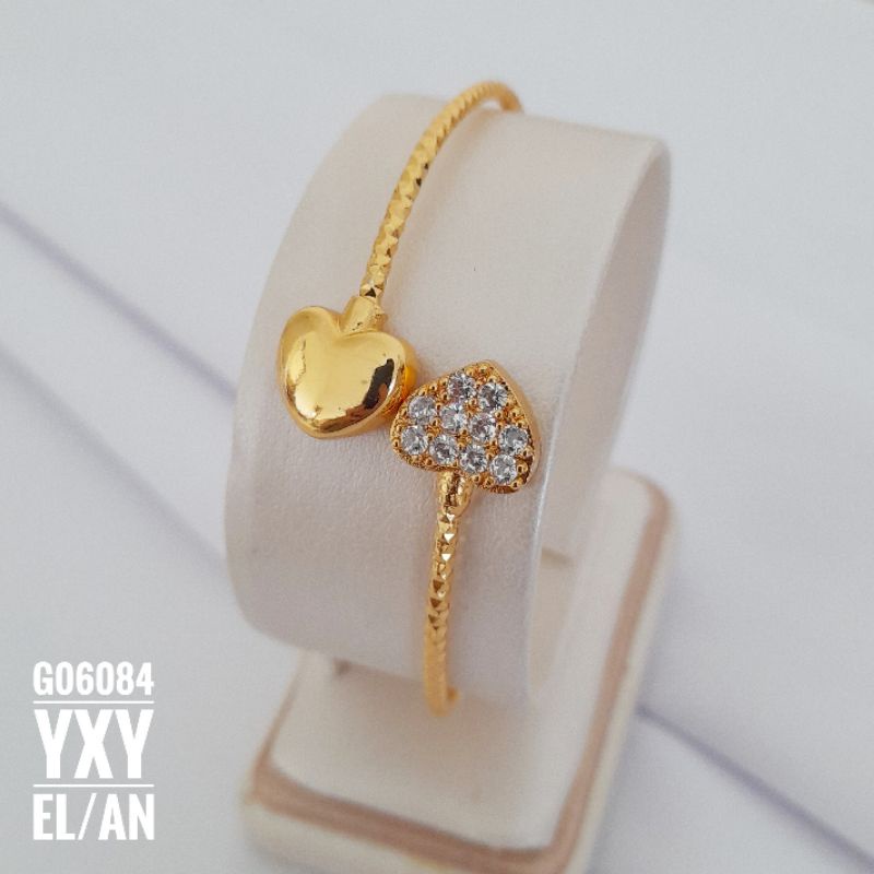 Gelang Yaxiya Bangle Love Zircon Fleksible G06084