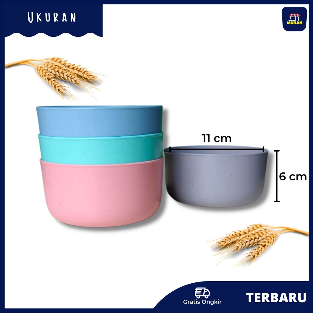 Wheat Straw Bowl Mangkuk Bulat / Mangkuk Makan / Mangkok Bahan Jerami Gandum Tahan Panas