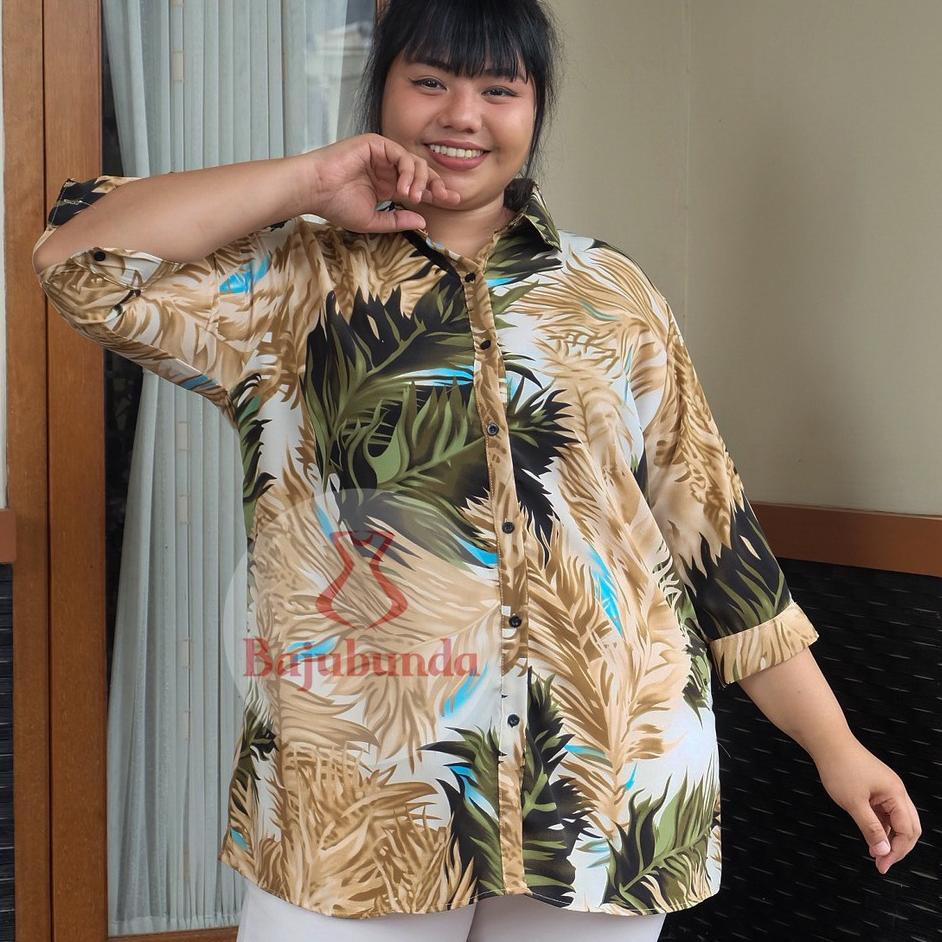 ✧ KEMEJA WANITA JUMBO BAJU WANITA JUMBO LD 130 KEKINIAN ☛