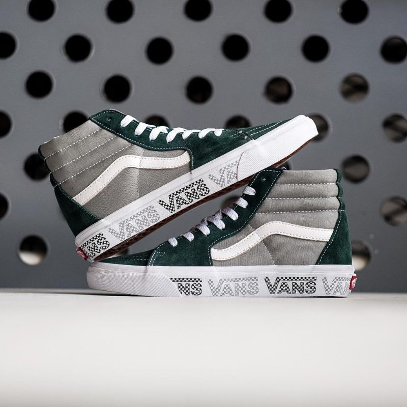 #saleenak
Vans SK8 Hi Logo Check Trekking Green Drizzle Original