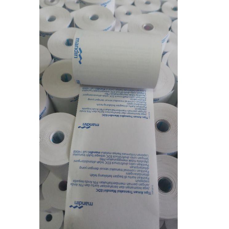 

Produk Keren M6S9L Kertas thermal EDC 57x40mm logo bank mandiri full 72 Laris