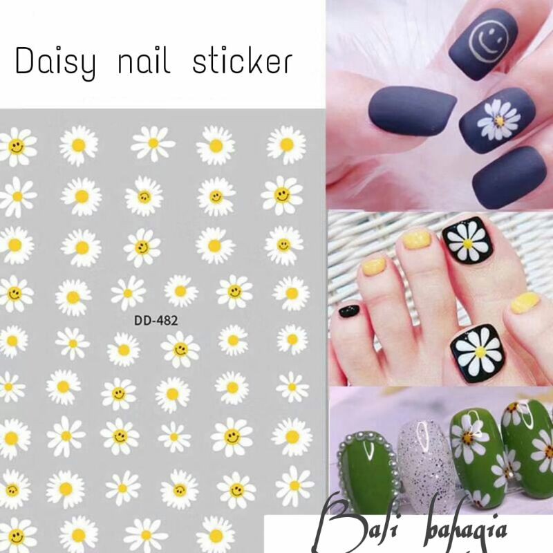 Nail Sticker Daisy Flower Stiker Kuku Bunga Daisy
