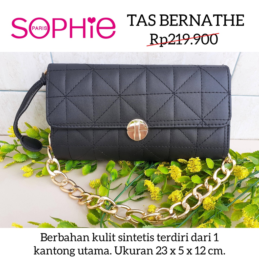TAS BERNATHE SOPHIE MARTIN PARIS TAS DOMPET HITAM PANJANG WANITA BLACK WALLET