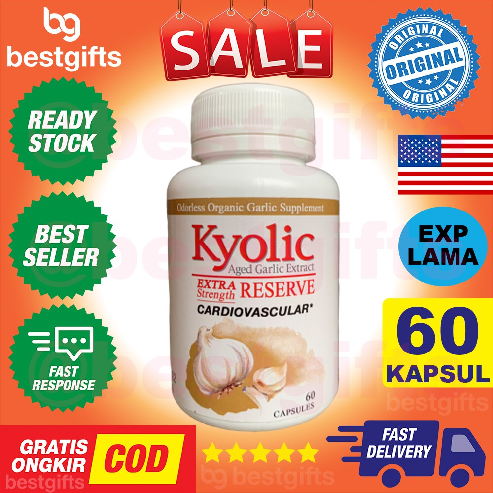 KYOLIC ODOURLESS ODORLESS ORGANIC AGED GARLIC EXTRACT EXTRA STRENGTH RESERVE 600 MG SENDI 60 KAPSUL