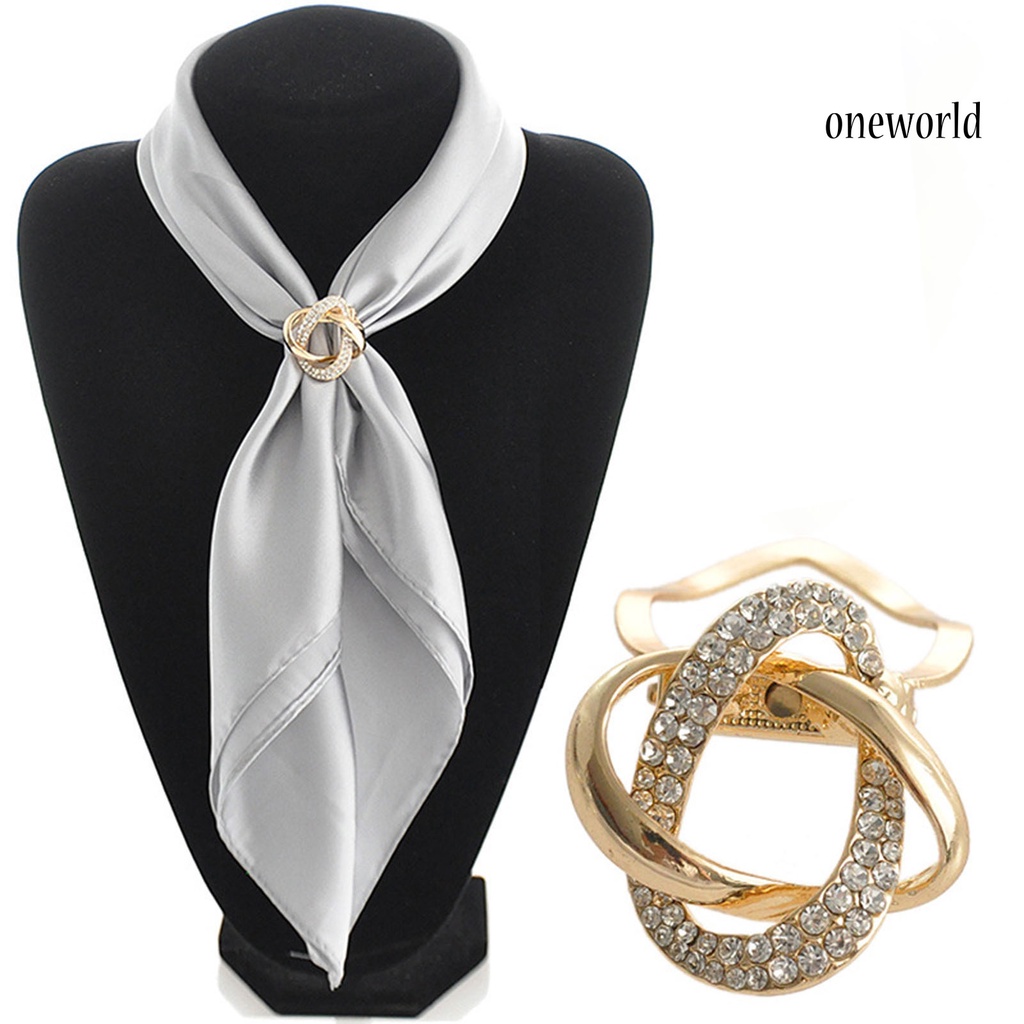 OW@ Brooch Gold-plated Sturdy Gold-plated Alloy Women Scarf Holder Ring for Daily Wear