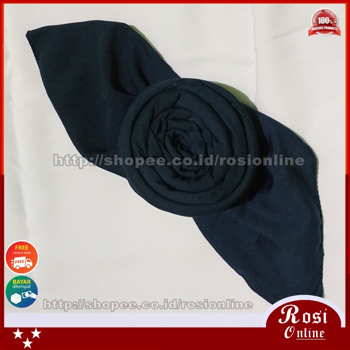Pashmina Jumbo Syari Wolfis Italiano 200x75 Ala Sabyan Malay Crepe Stretch Polos-Navy