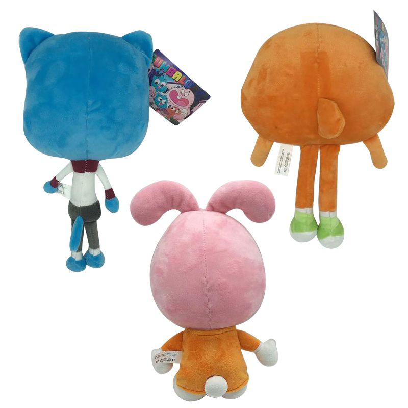 【New！！！】25cm The Amazing World Of Gumball Darwin Plush Toy Soft Stuffed Doll Kids Gift