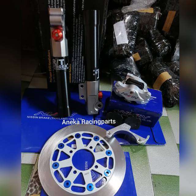 tabung shock depan mio fino xeon mio j  copy rt stage 6 cnc set kaliper nisisn 2p disk nissin buta