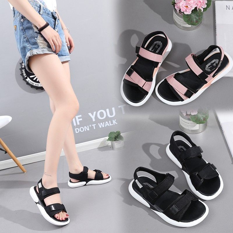 Sandal Wanita Kekinian Terbaru Wedges Karet Import Batam Korea Slop Slip on Dewasa Kickers Hak sol Tinggi Premium Branded Korean Style Tali Velcro Untuk Outfit Ootd anak Remaja Muda Kekinian Viral 2022