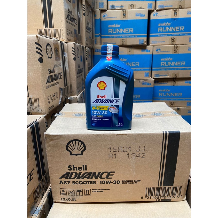 OLI SHELL AX7 SC MATIC ADVANCE 10W 30 0,8 LITER ASLI OLI MOTOR