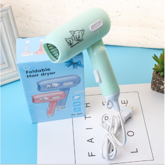 (COD) Hair Dryer Karakter Mini Portable Pengering Rambut Biru