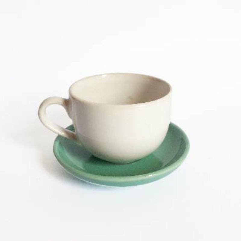 CS190Z Cangkir Putih Saucer Bulat Warna 190ml Tea Cappuccino Cup