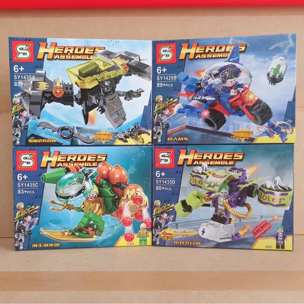 SY1435 superhero marvel batman superman 4 box SY 1435 mainan balok susun
