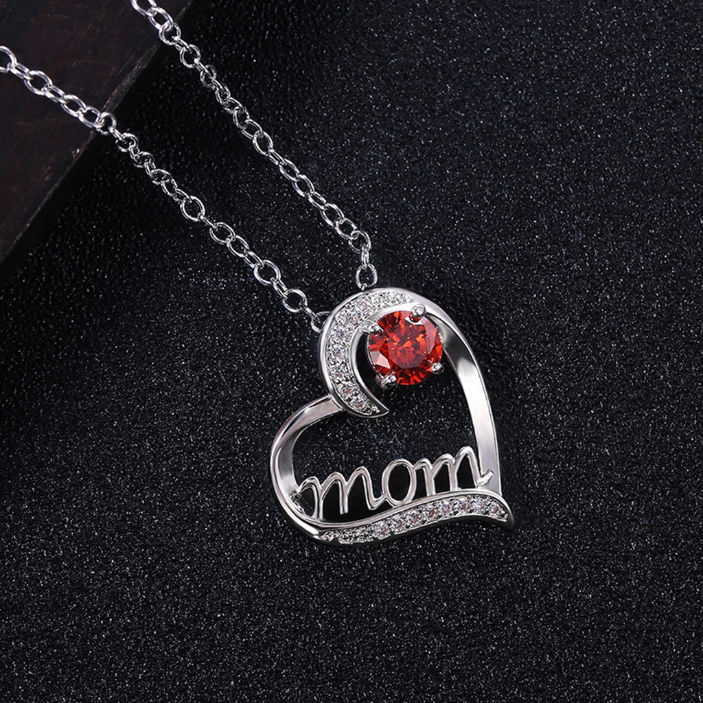 Hu Hu Hu Hu Hu Alat Bantu Pasang Kacamata♡ Kalung Rantai Liontin Hati Hollow Out Motif Tulisan Untuk Hadiah Hari Ibu