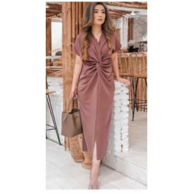Long dress scuba - MAXI DRESS Raisa - DRESS SCUBA PREMIUM - GAUN ALA KOREA