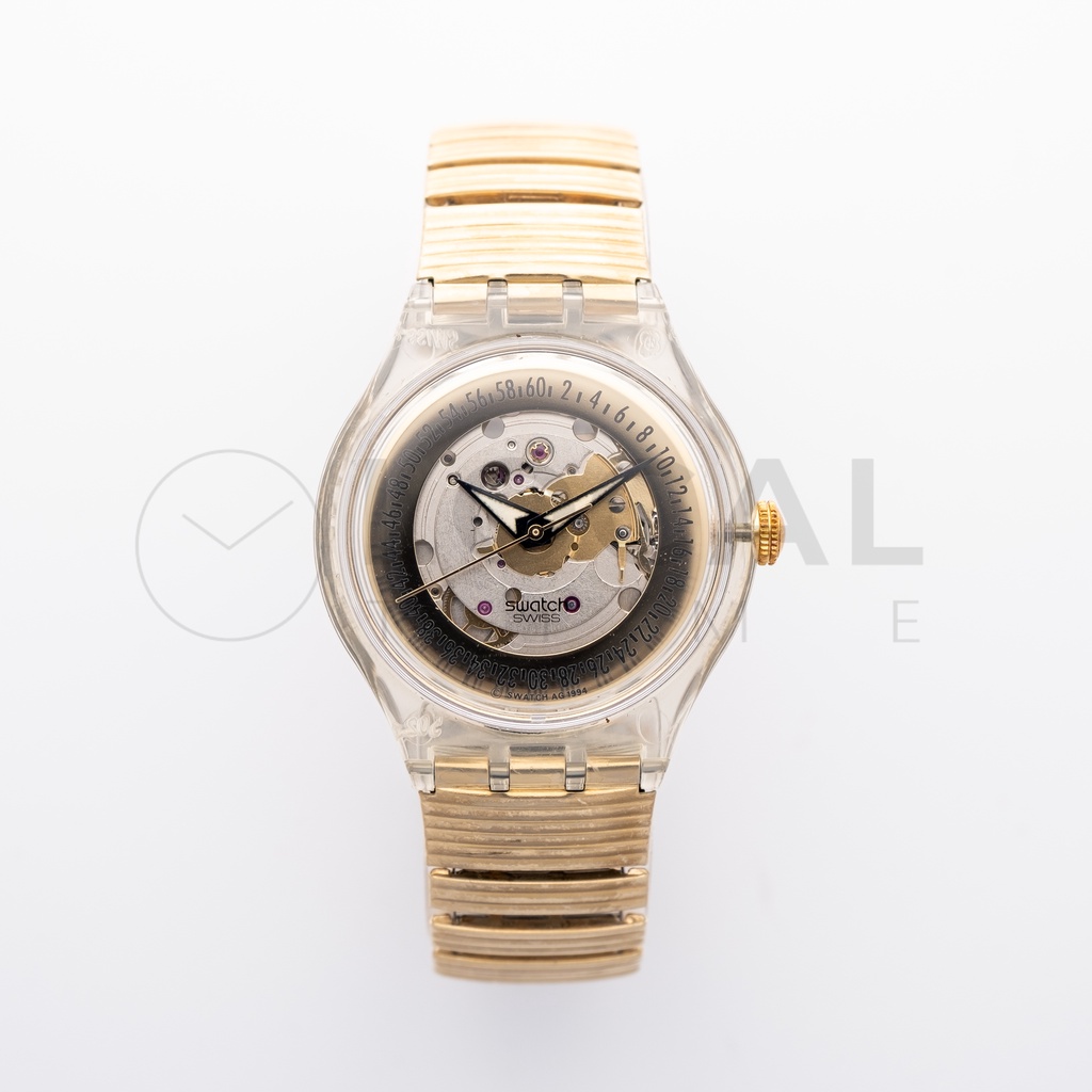 JAM TANGAN SWATCH GOLDEN SIXTIES SAK116 VINTAGE AUTOMATIC FLEX BAND