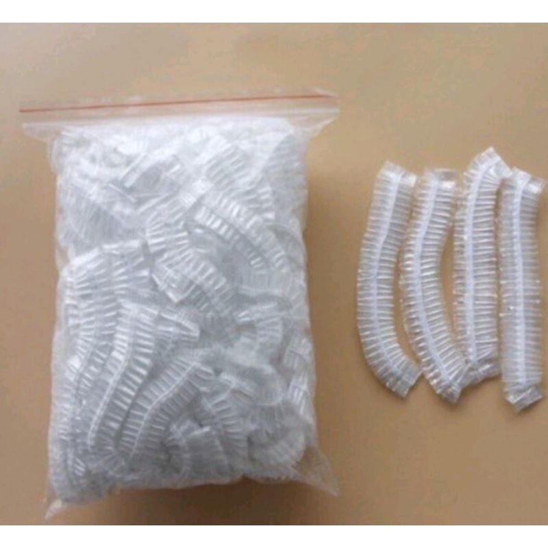 50pcs shower cup plastik penutup kepala mandi rambut semir