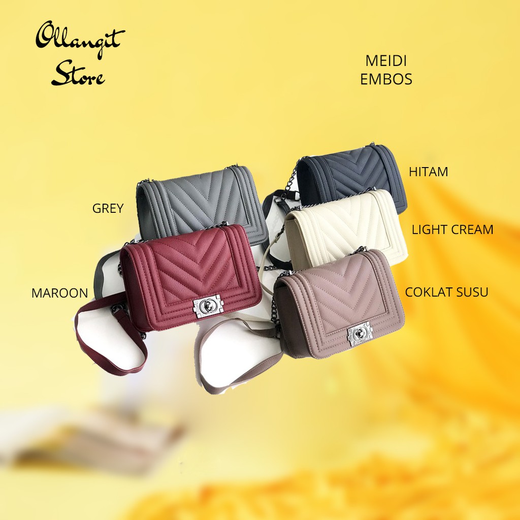 TAS IMPORT WANITA TAS SELEMPANG WANITA SLINGBAG MEIDI EMBOS