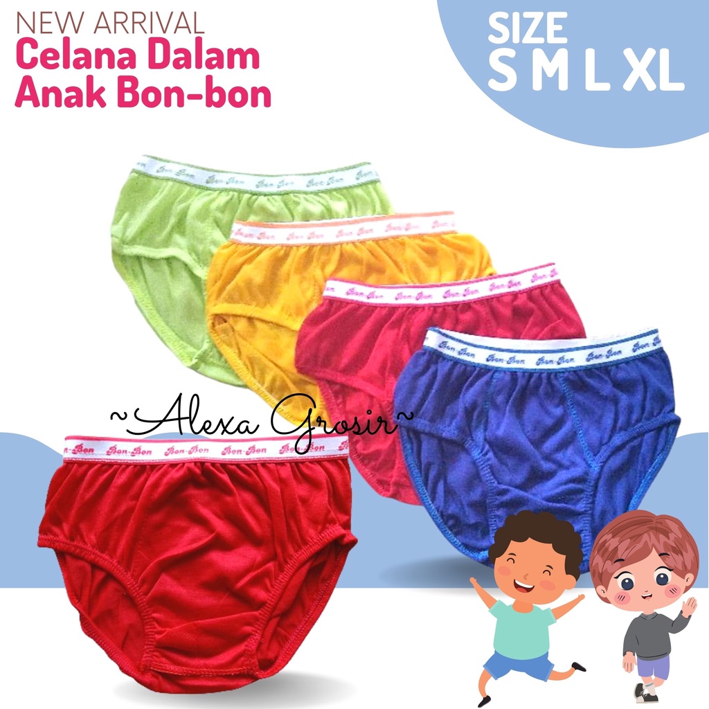 Celana dalam anak cowok karet 1-2 Tahun Size S Karet.