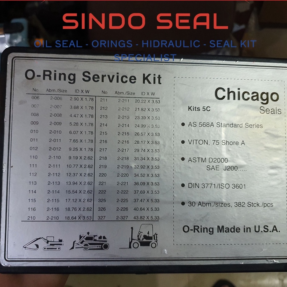 ORING BOX ORING SET CHICAGO INCH INCI FKM TAHAN PANAS