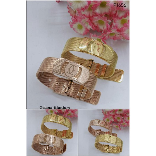 Fourfashion Gelang Tangan Titanium Belt Anti Karat Kekinian S215