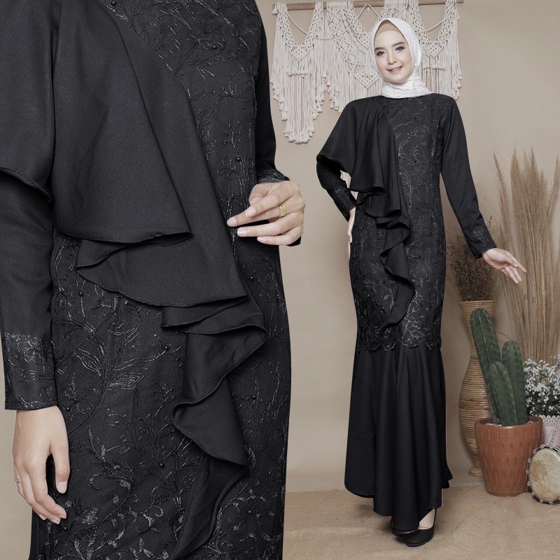 (GAMIS MODERN)GAMIS REMAJA KEKINIAN DAN DEWASA LD 120 110 100 90 / BROKAT KOMBINASI MOSCREPE POLOS BISA PESTA WEDDING/KONDANGAN