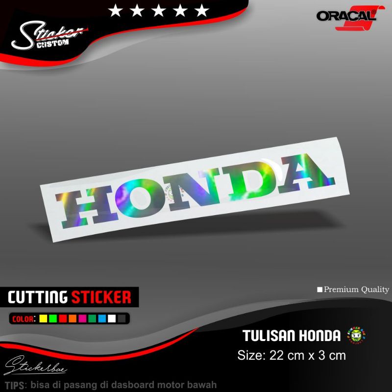 sticker tulisan honda 22 cm sticker motor honda cutting sticker