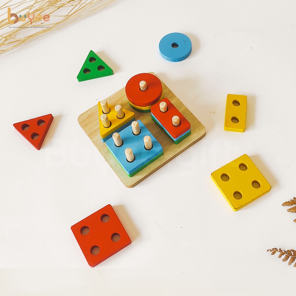 Shape Sorting Toys | Puzzle Kayu Geometri Bentuk