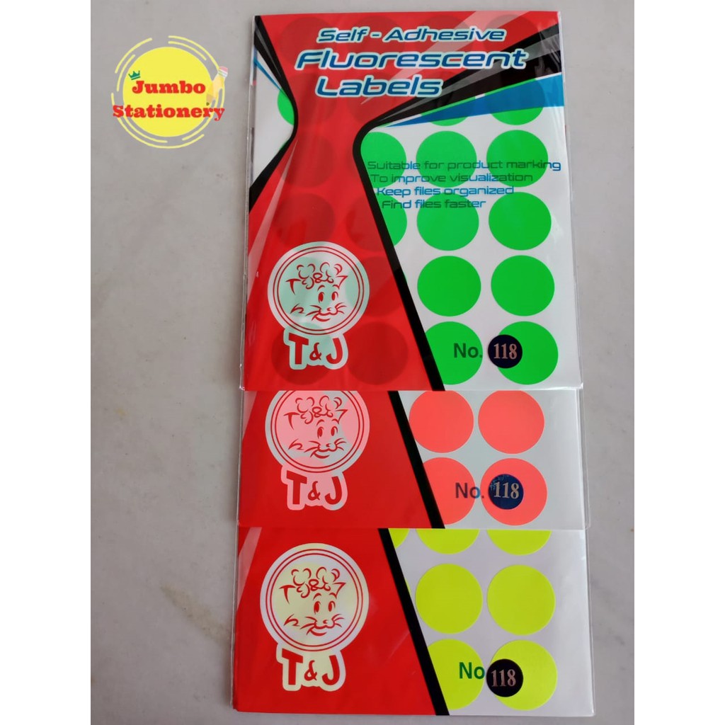 LABEL TOM JERRY COLOR 118 BULAT / Label Bulat Warna Warni