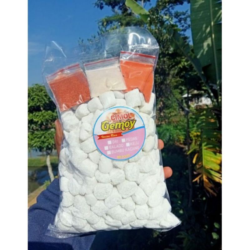 

Cimol mentah mozarella lengkap dengan bumbu kemasan vacum