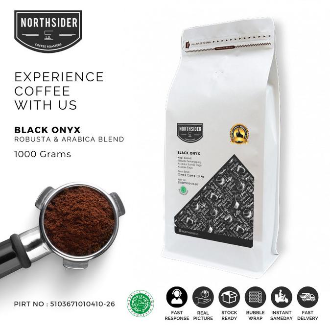 

[ COD ] BIJI KOPI SUSU BLACK ONYX BLEND - 1KG NORTHSIDER COFFEE BERMUTU Kode 1343