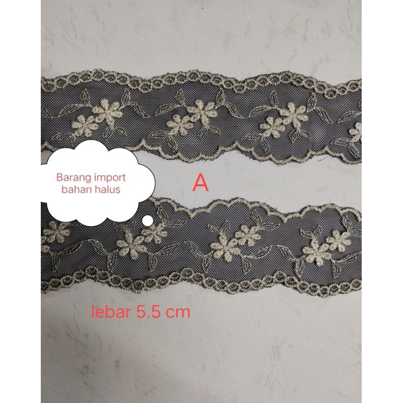 Renda bordir tille kembang renda kain renda import renda mukna renda kebaya renda emas renda kain
