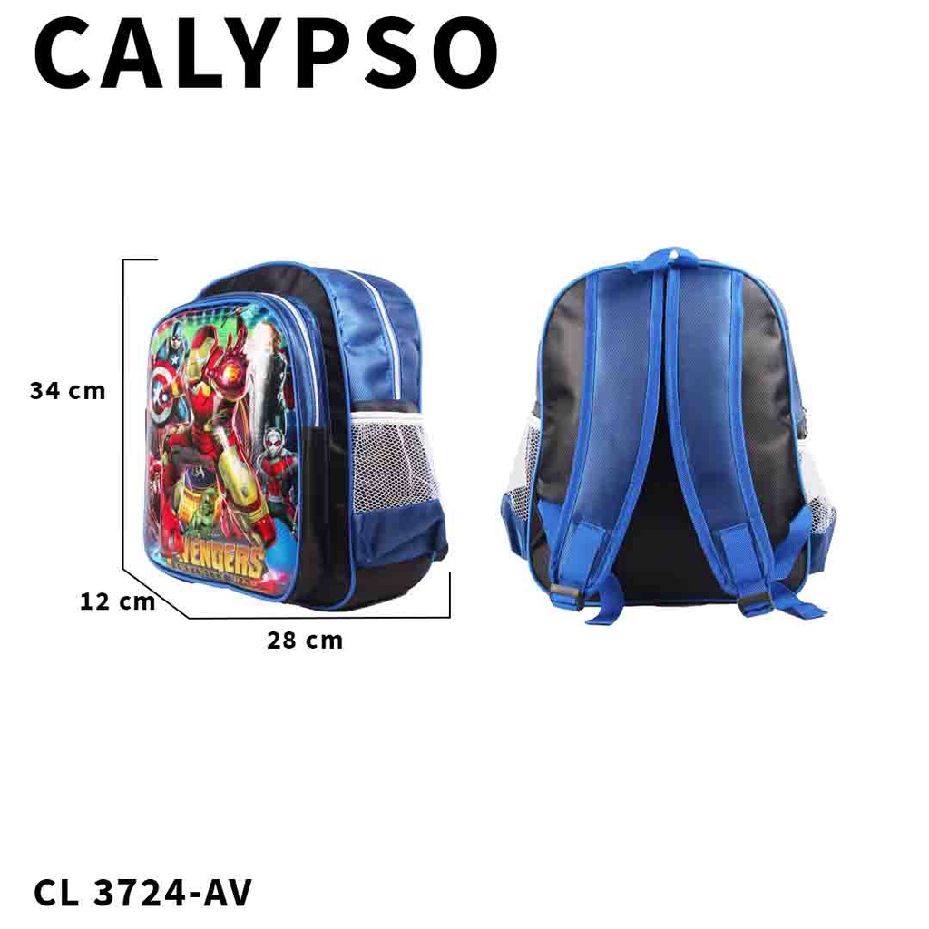 [KLIKTAS] Tas Ransel Anak Cowok Lampu LED SD TK Calypso 3724 Backpack Sekolah Laki Karakter Kartun Superhero Pahlawan