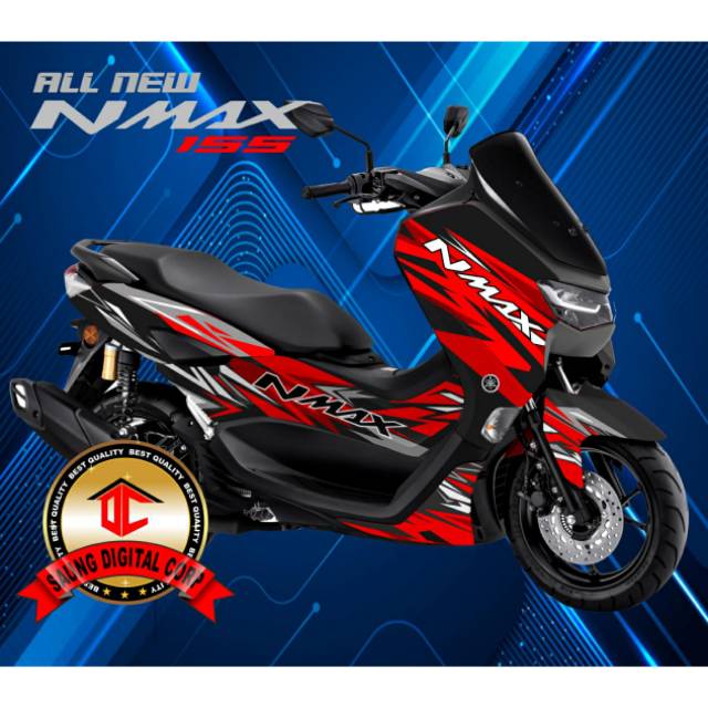 stiker Decal motor All New NMAX Full Body motif Grafis warna Merah