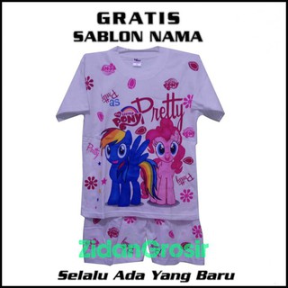  Kaos  Baju  Setelan Anak Litle Pony Kaos  Gratis Sablon  Nama  