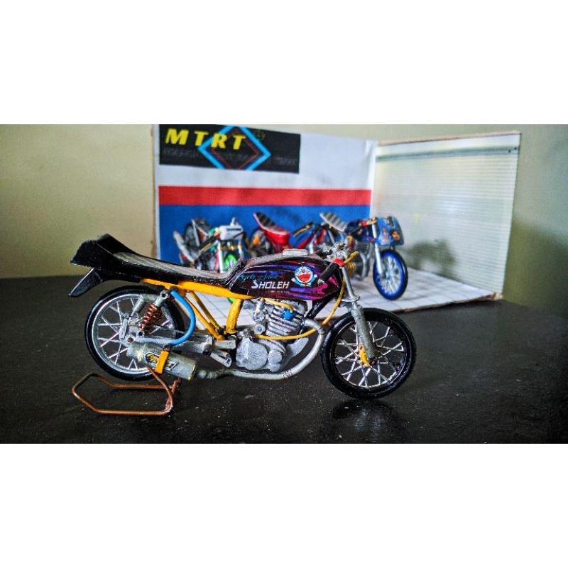 miniatur motor drag model herex honda GL