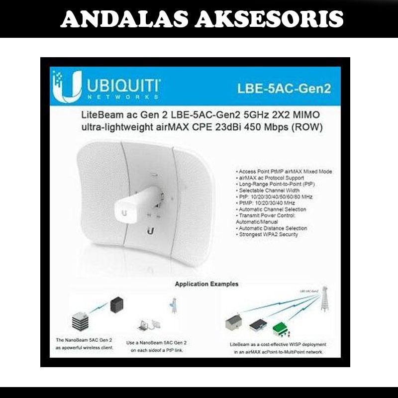 ACCES POINT OUTDOOR WIRELESS Ubiquiti Litebeam AC GEN2 LBE-5AC 23dBi NETWORKS UBNT